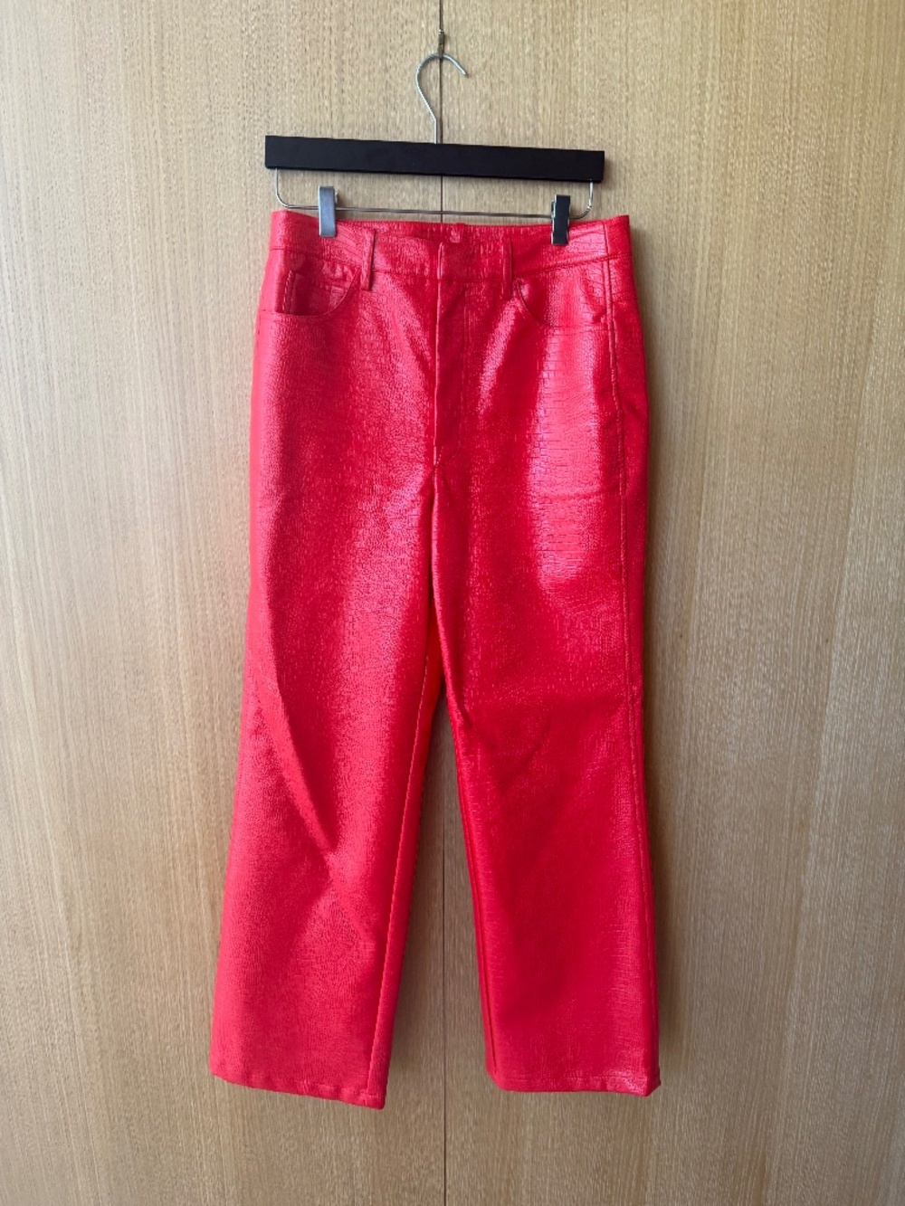 ROTATE Birger Christensen Red Faux Leather Pants Size 10